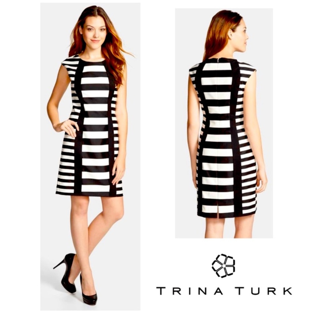 TRINA TURK PHOLX BLACK AND WHITE DRESS